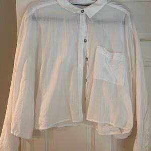 Pilcro Anthropologie Ivory Button-Up Shirt